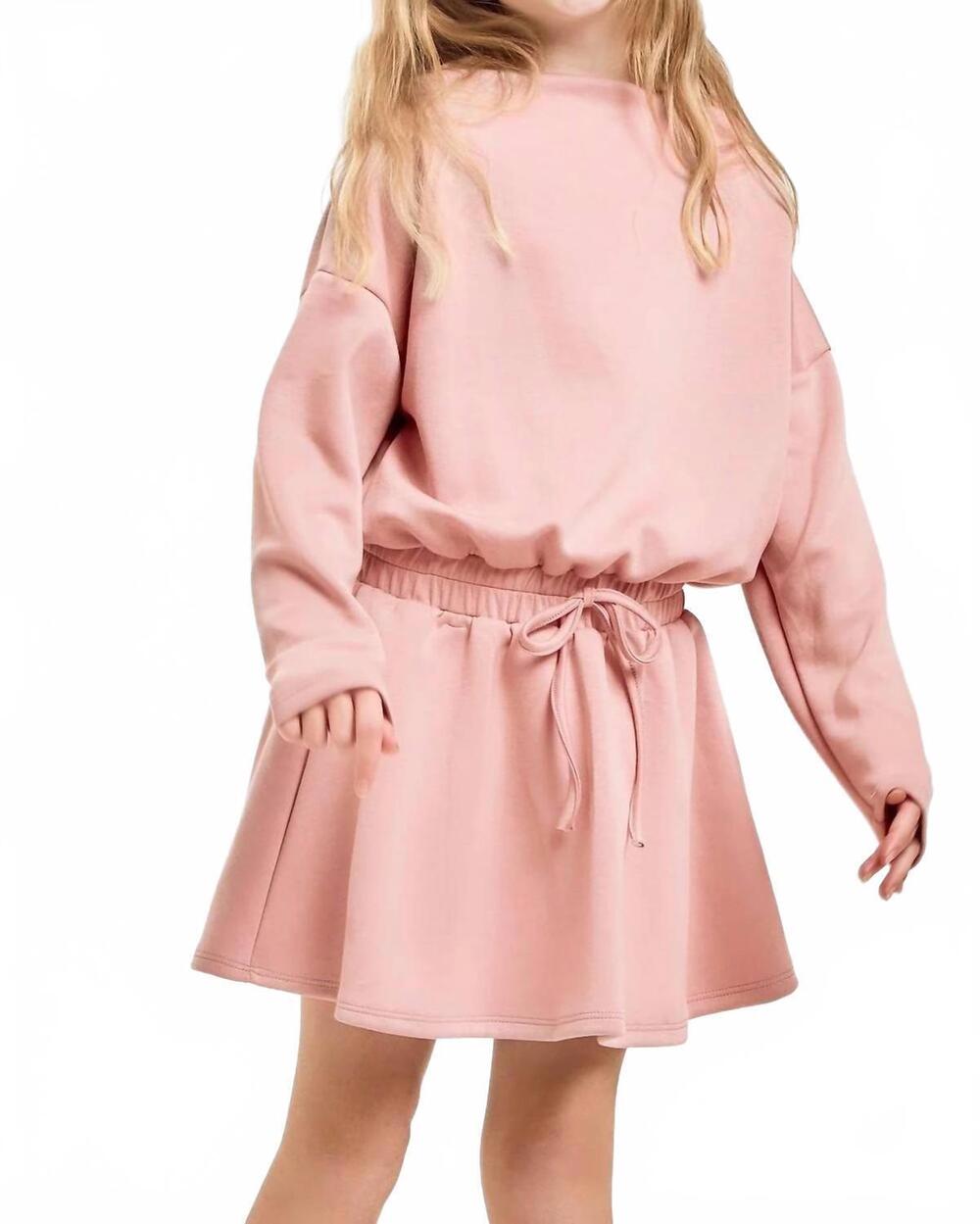 NEW GOOD GIRL boat neck knit dress in dusty pink